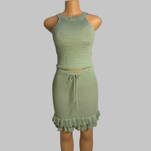 One Size Mint Knit Set Effortless Summer Vibes